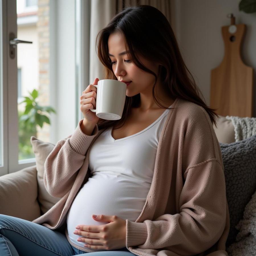 Mang thai 8 tuần bị ho nhiều uống nước ấm